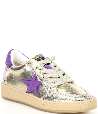 Vintage Havana Denisse Metallic Leather Collegiate Perforated Detail Sneakers