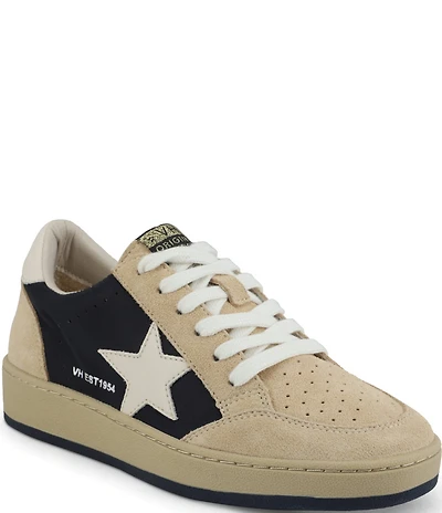 Vintage Havana Denisse Suede and Nylon Perforated Sneakers