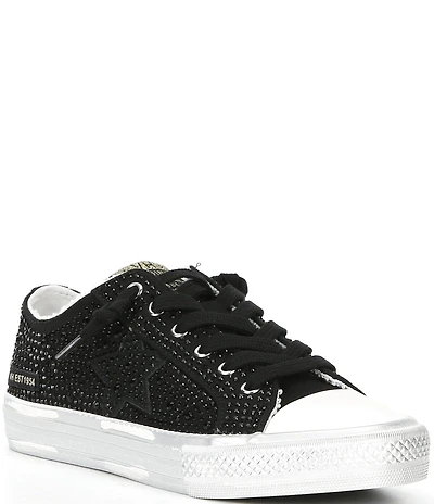 Vintage Havana Starburst Rhinestone Embellished Retro Sneakers