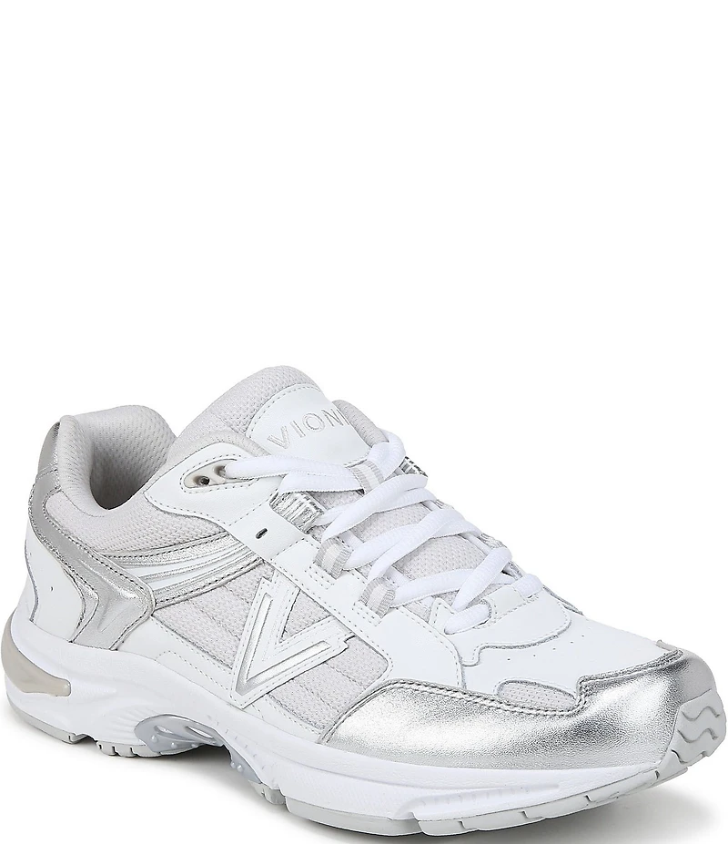 Vionic 23Walk 2.0 Leather and Mesh Lace Up Sneakers