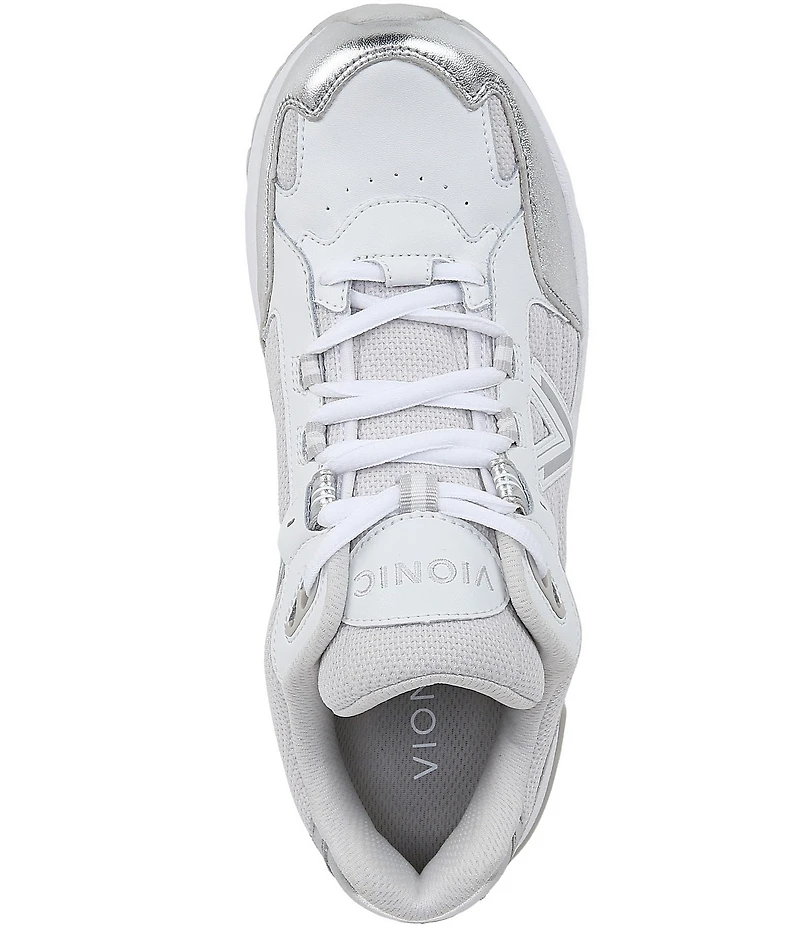 Vionic 23Walk 2.0 Leather and Mesh Lace Up Sneakers