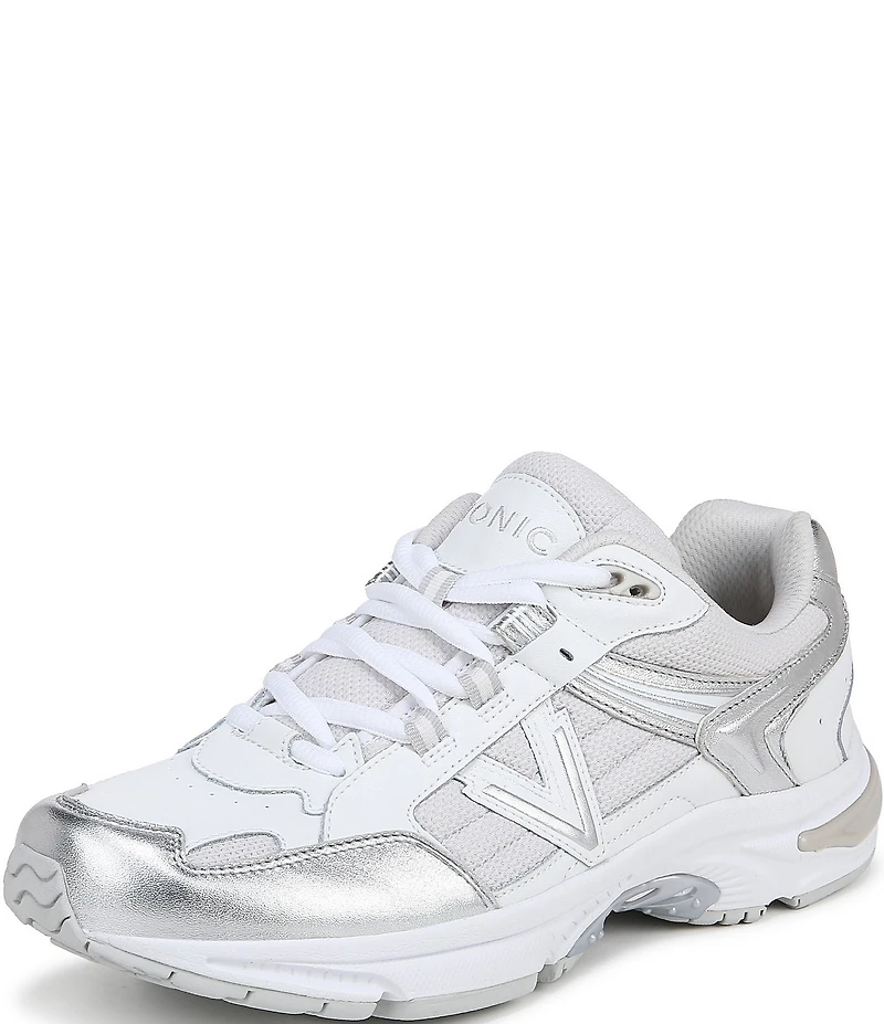 Vionic 23Walk 2.0 Leather and Mesh Lace Up Sneakers