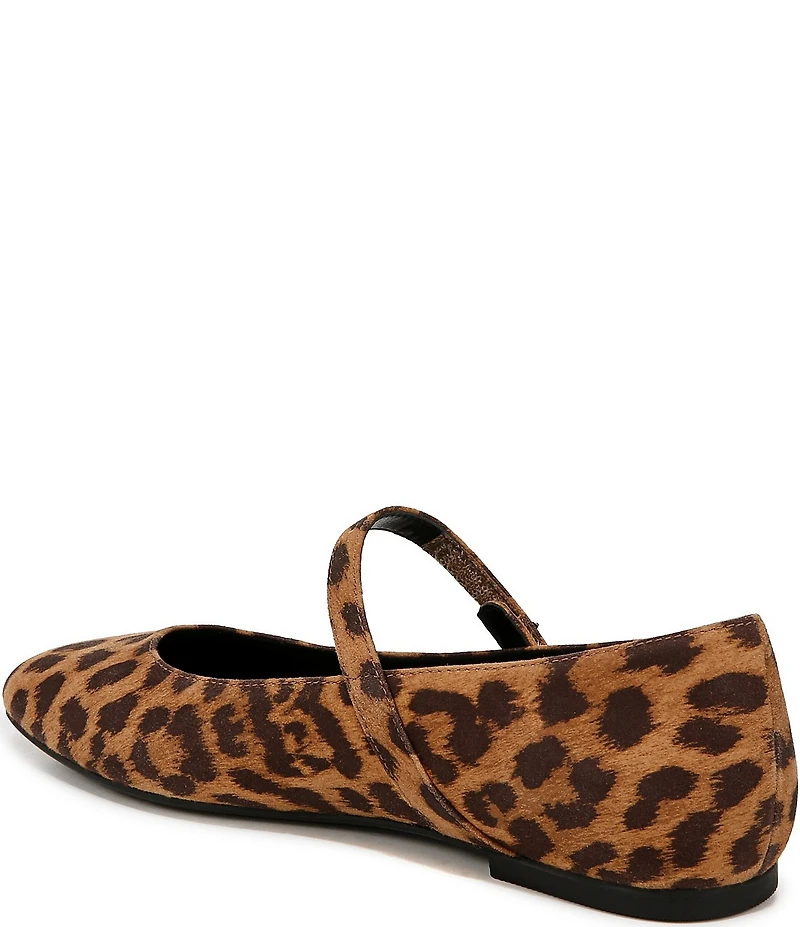 Vionic Alameda Suede Leopard Print Mary Jane Flats