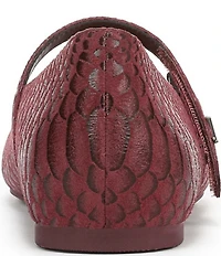 Vionic Alameda Suede Snake Print Mary Jane Flats