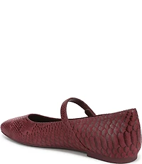 Vionic Alameda Suede Snake Print Mary Jane Flats