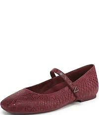 Vionic Alameda Suede Snake Print Mary Jane Flats