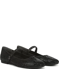 Vionic Alameda Suede Snake Print Mary Jane Flats