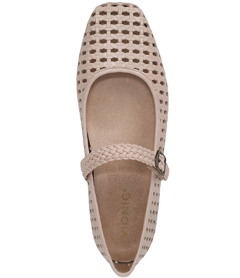 Vionic Alameda Woven Leather Mary Jane Flats
