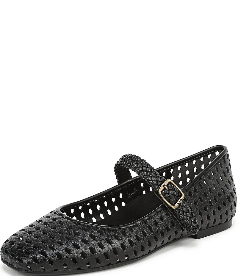 Vionic Alameda Woven Leather Mary Jane Flats