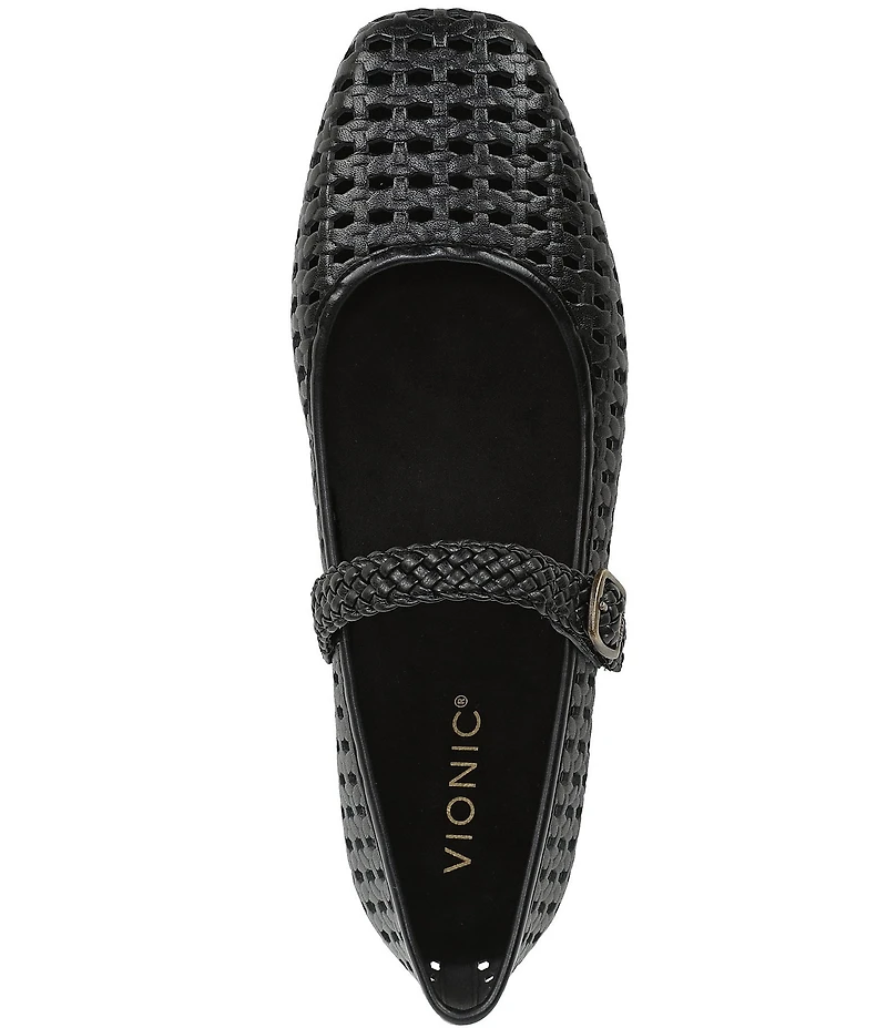 Vionic Alameda Woven Leather Mary Jane Flats