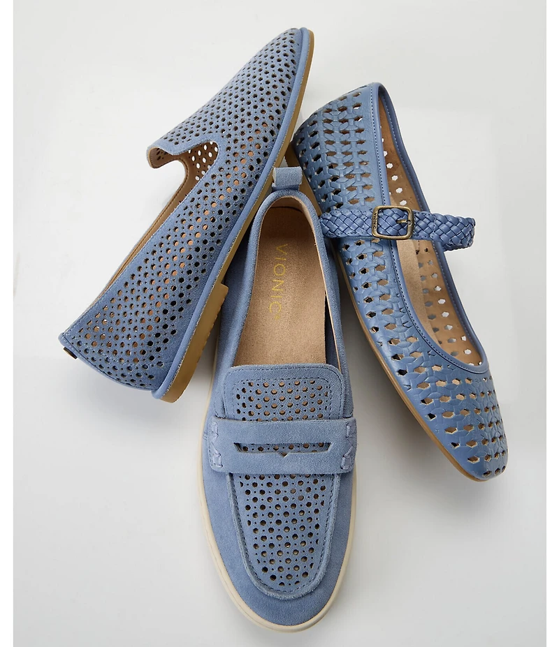 Vionic Alameda Woven Leather Mary Jane Flats