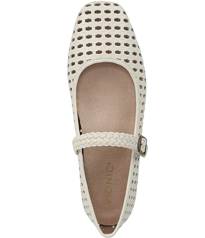 Vionic Alameda Woven Leather Mary Jane Flats