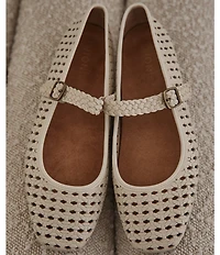 Vionic Alameda Woven Leather Mary Jane Flats