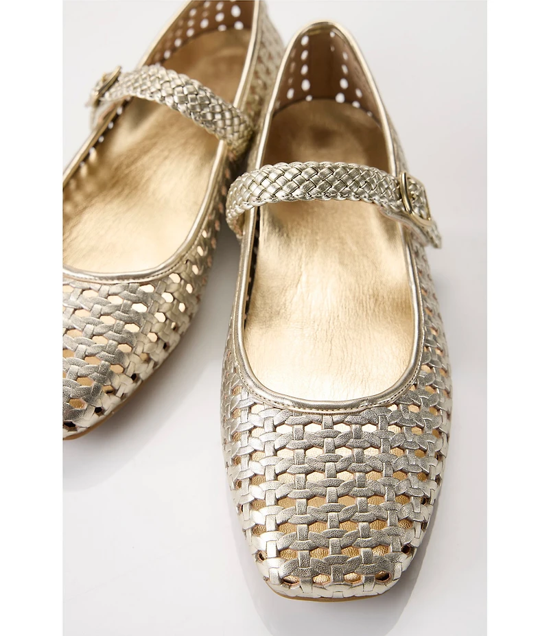 Vionic Alameda Woven Leather Mary Jane Flats
