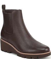 Vionic Aria 2.0 Leather Lugged Wedge Booties