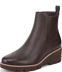 Vionic Aria 2.0 Leather Lugged Wedge Booties