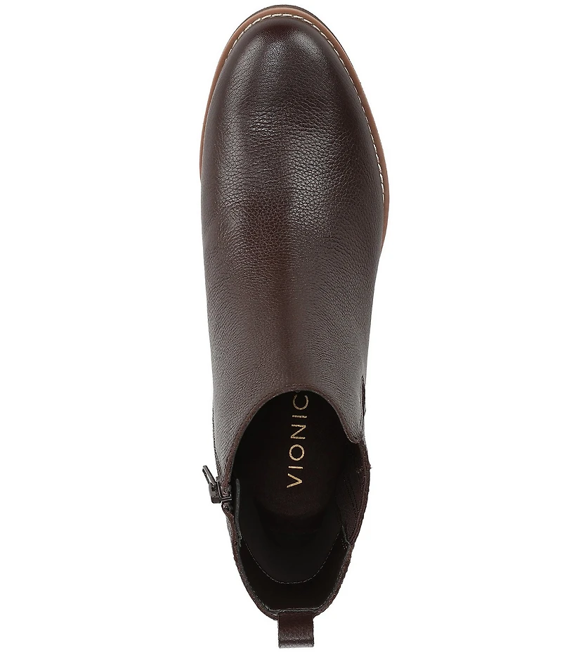 Vionic Aria 2.0 Leather Lugged Wedge Booties