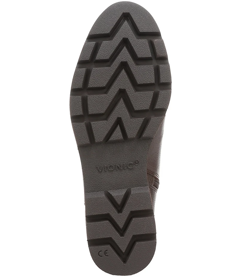 Vionic Aria 2.0 Leather Lugged Wedge Booties