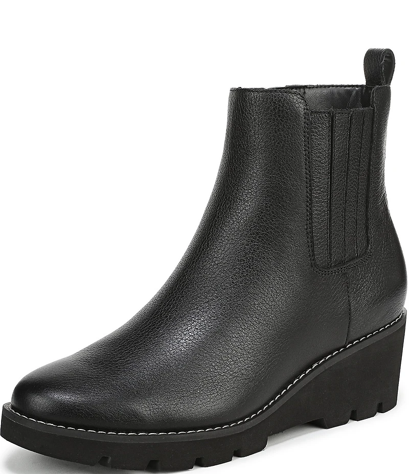 Vionic Aria 2.0 Leather Lugged Wedge Booties