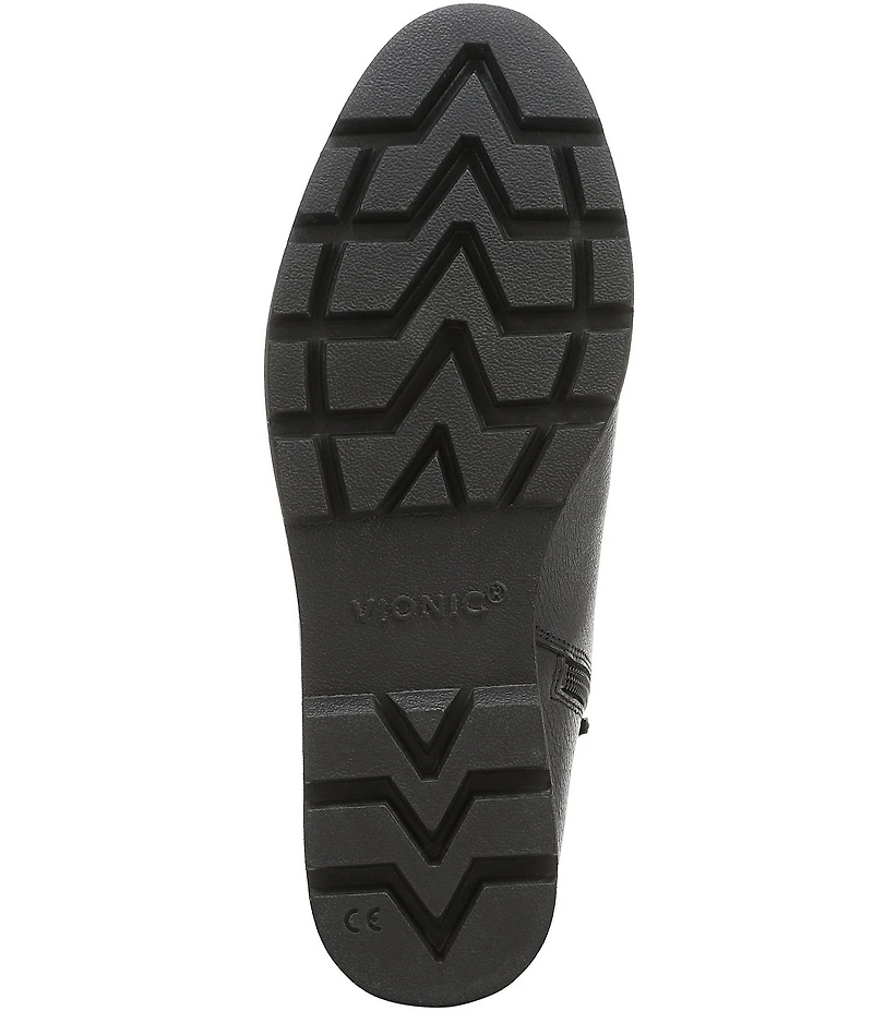 Vionic Aria 2.0 Leather Lugged Wedge Booties