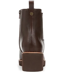 Vionic Aria Leather Lugged Wedge Booties