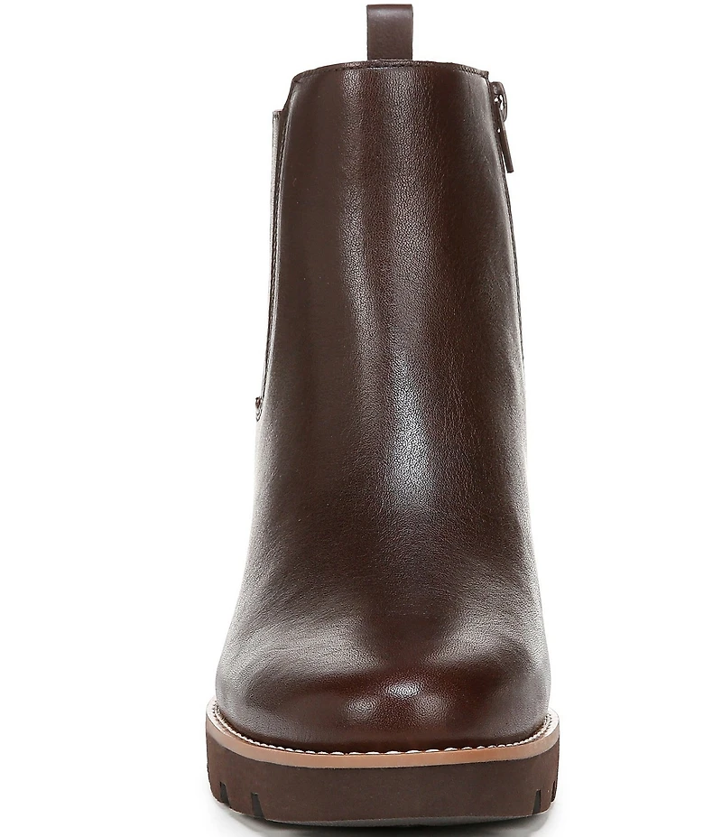 Vionic Aria Leather Lugged Wedge Booties