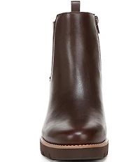 Vionic Aria Leather Lugged Wedge Booties