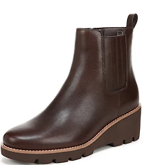 Vionic Aria Leather Lugged Wedge Booties