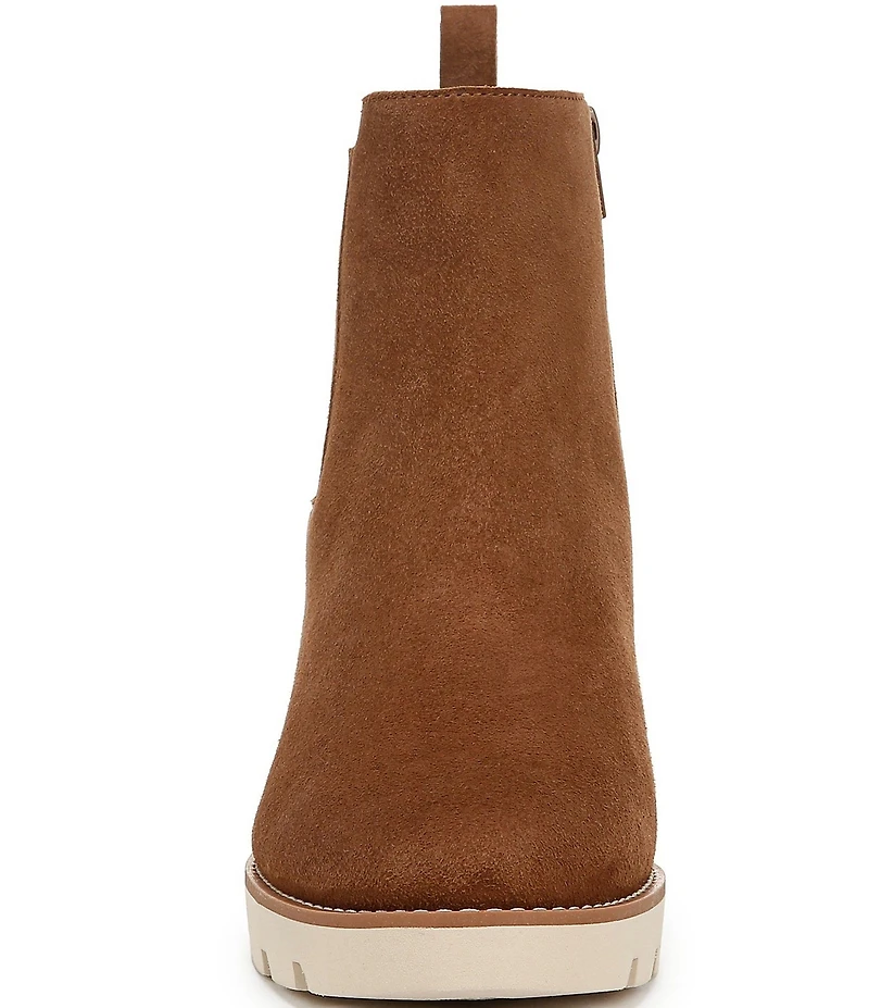 Vionic Aria Suede Lugged Wedge Booties