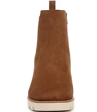 Vionic Aria Suede Lugged Wedge Booties