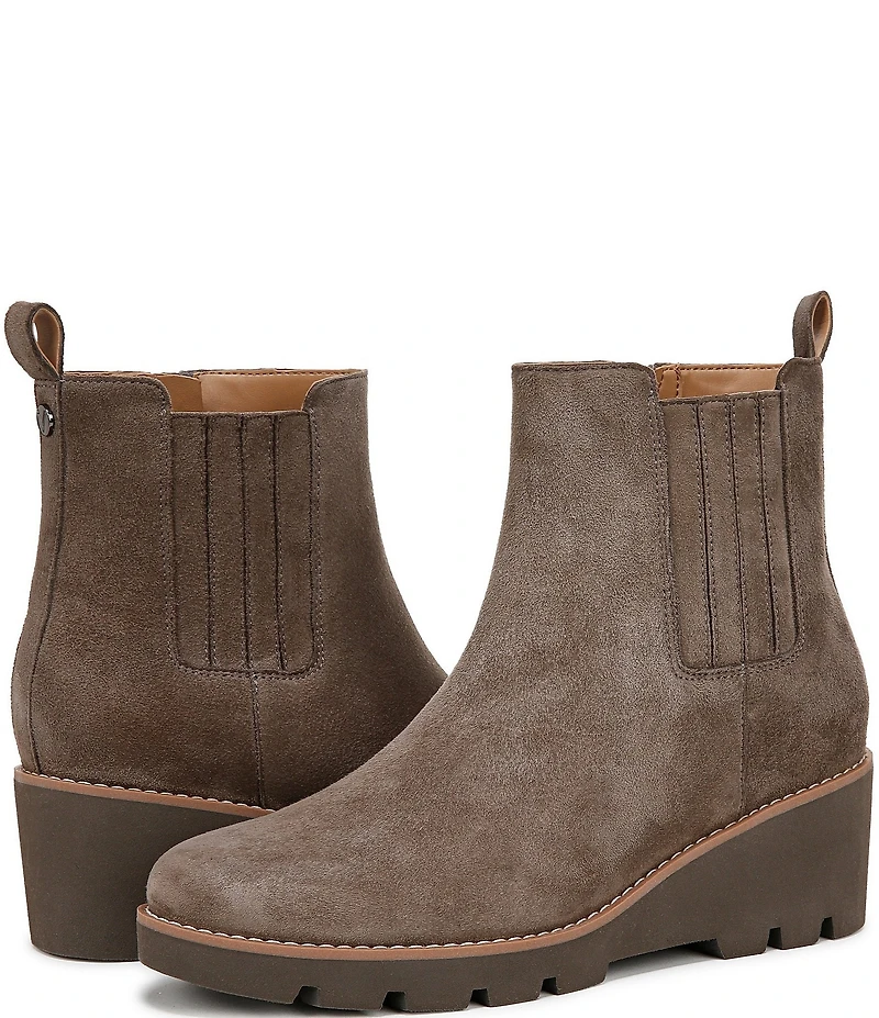 Vionic Aria Suede Lugged Wedge Booties