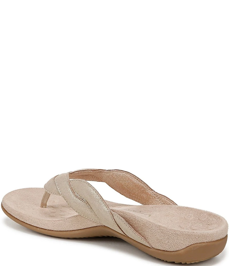 Vionic Bella Braid Leather Thong Sandals