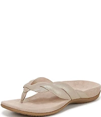 Vionic Bella Braid Leather Thong Sandals