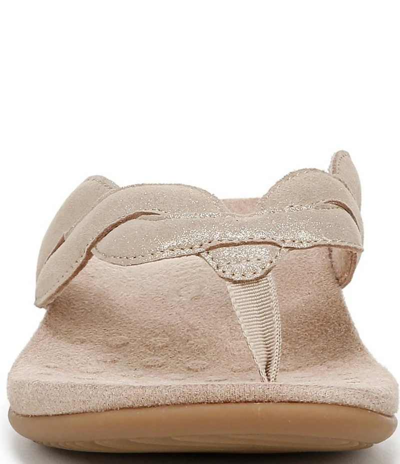 Vionic Bella Braid Leather Thong Sandals
