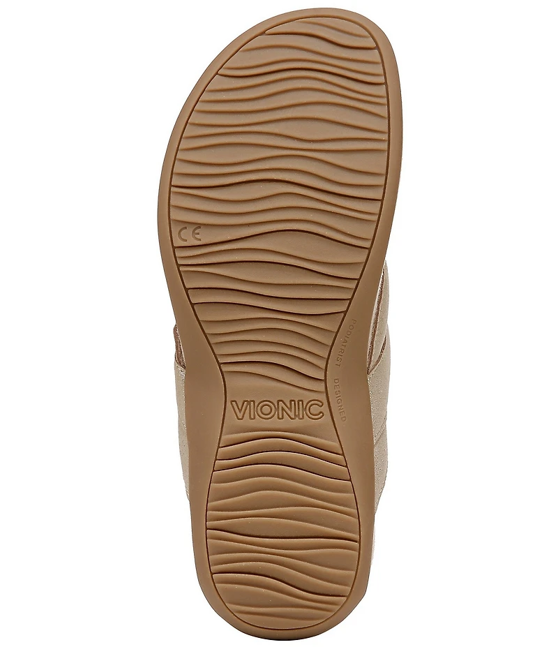 Vionic Bella Braid Leather Thong Sandals