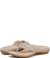 Vionic Bella Braid Leather Thong Sandals
