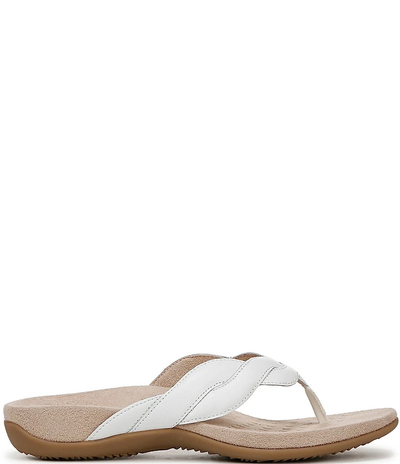 Vionic Bella Braid Leather Thong Sandals