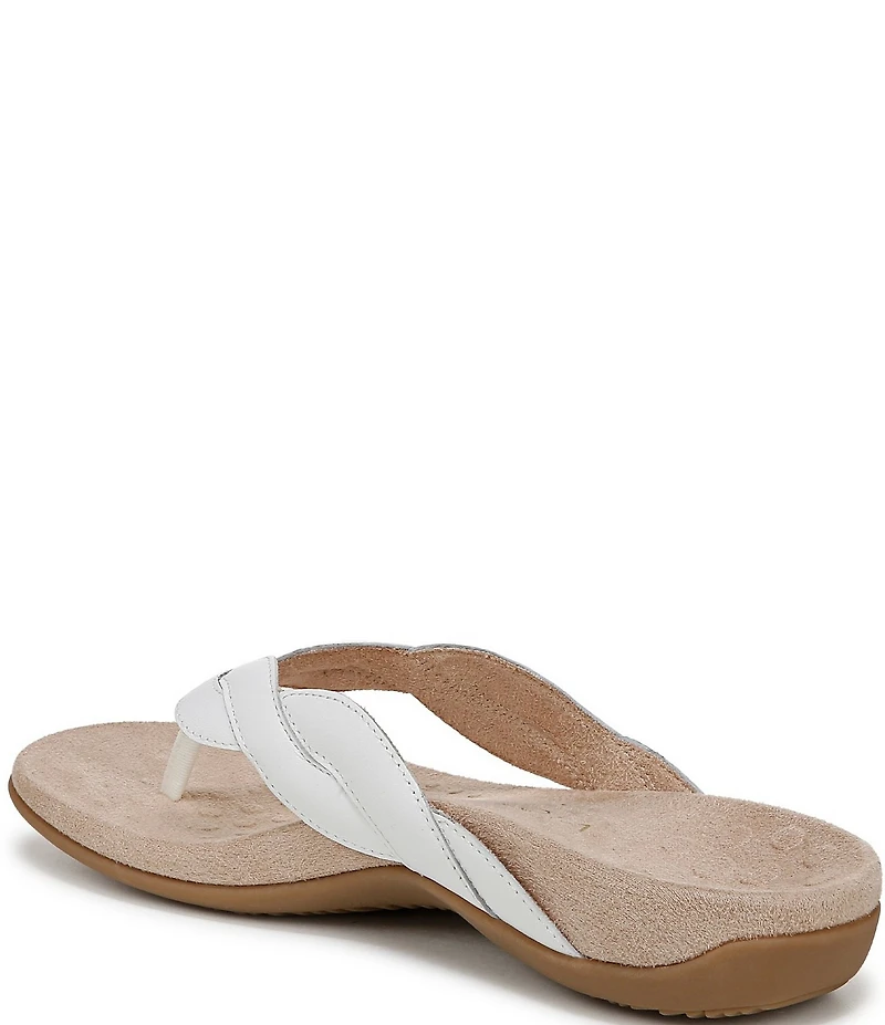 Vionic Bella Braid Leather Thong Sandals