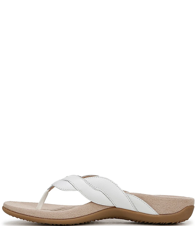 Vionic Bella Braid Leather Thong Sandals