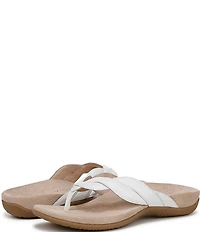 Vionic Bella Braid Leather Thong Sandals