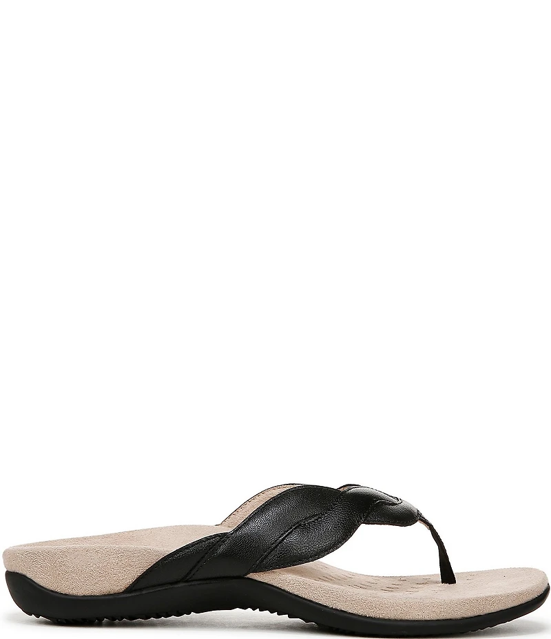 Vionic Bella Braid Leather Thong Sandals