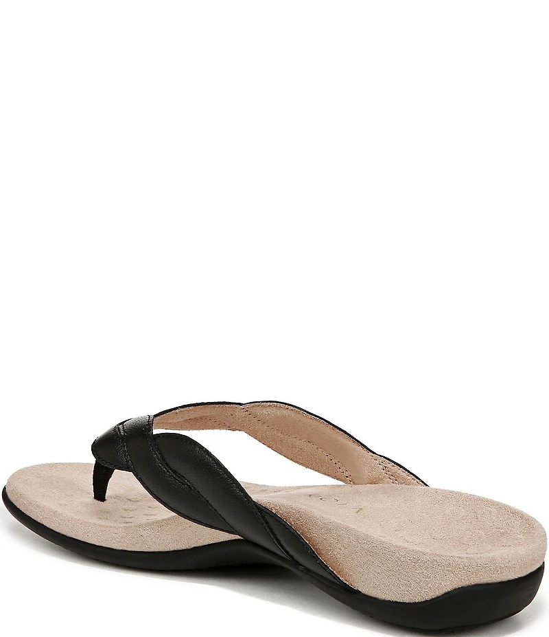 Vionic Bella Braid Leather Thong Sandals