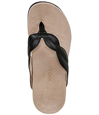 Vionic Bella Braid Leather Thong Sandals