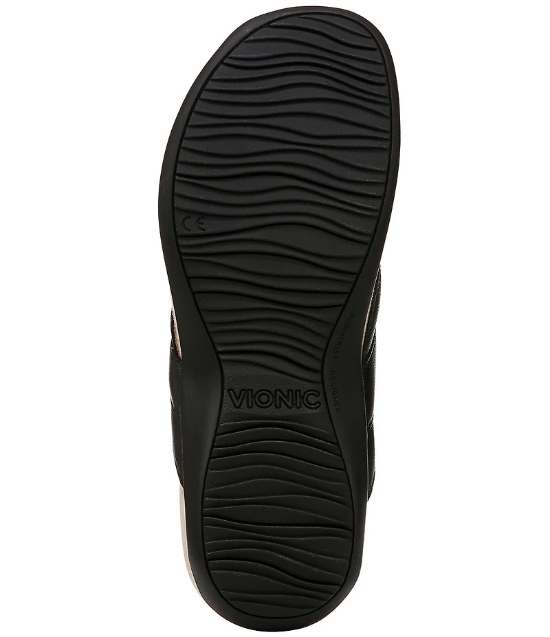 Vionic Bella Braid Leather Thong Sandals