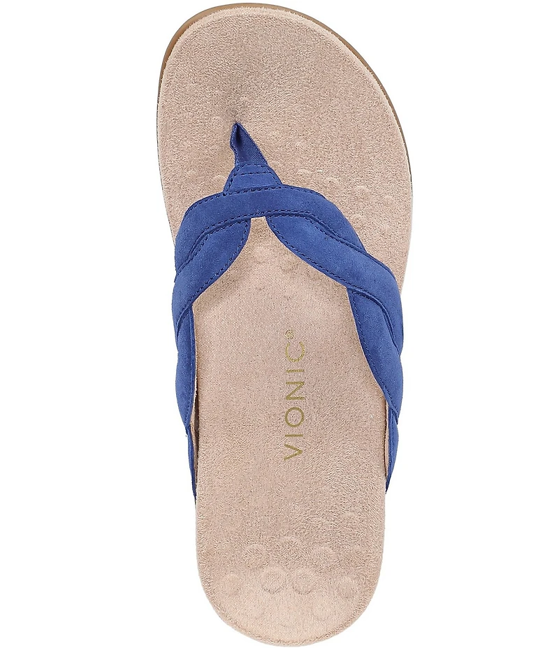 Vionic Bella Braid Suede Thong Sandals