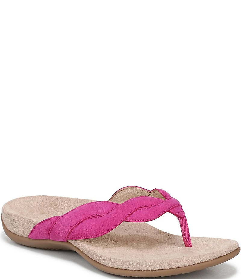 Vionic Bella Braid Suede Thong Sandals