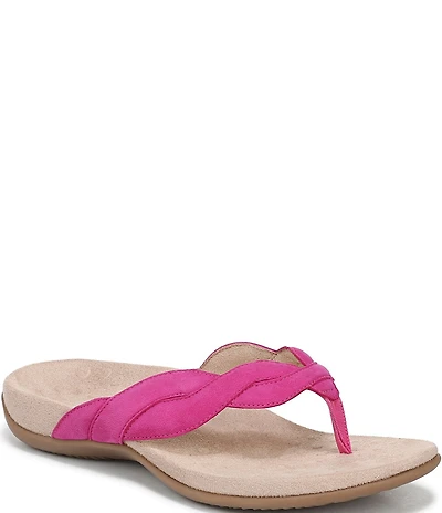 Vionic Bella Braid Suede Thong Sandals