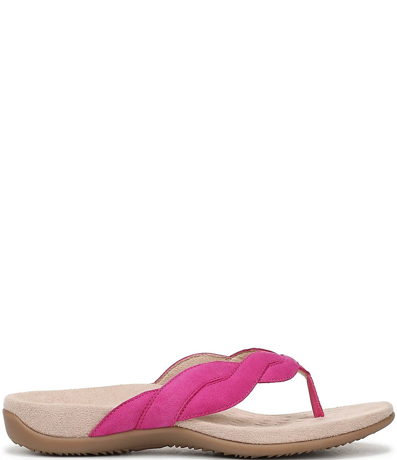 Vionic Bella Braid Suede Thong Sandals