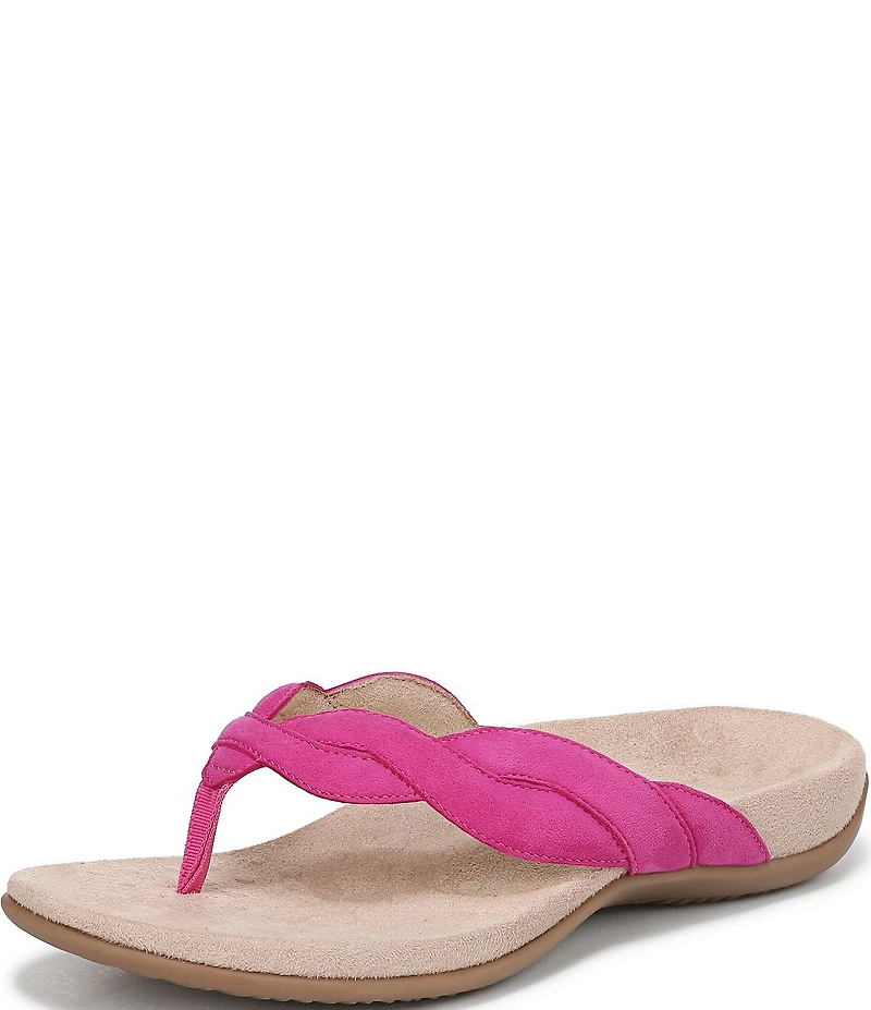Vionic Bella Braid Suede Thong Sandals