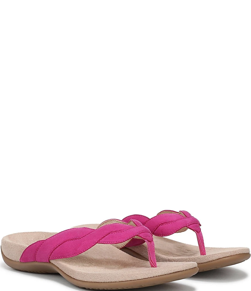 Vionic Bella Braid Suede Thong Sandals